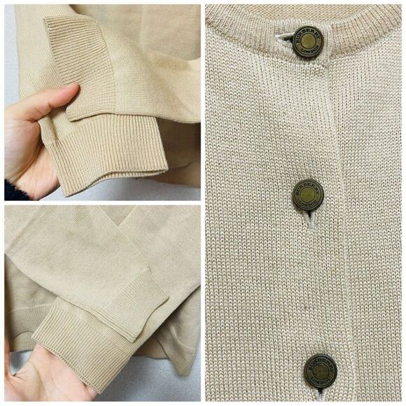 Burberry London Beige Wool Knit Cardigan & Turtleneck Sweater Set - Size 2 - Picture 5 of 8
